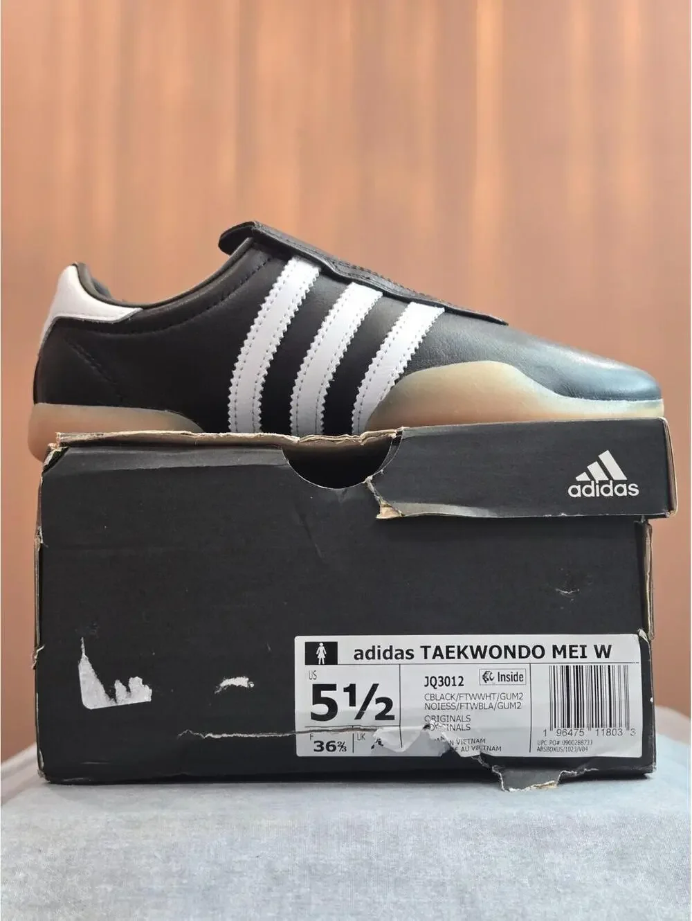 adidas Originals Taekwondo Mei - Black White Gum (JQ3012) Women's 5.5 Youth 4.5 - Picture 7 of 7